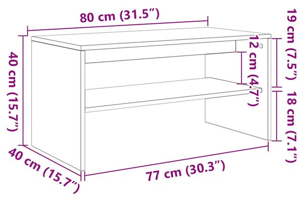 Barna tölgy színű szerelt fa TV-szekrény 80 x 40 x 40 cm