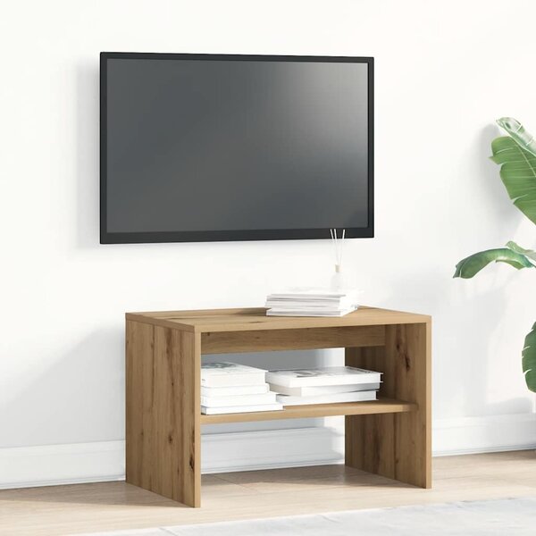Kézműves tölgy színű szerelt fa TV-szekrény 60x40x40 cm