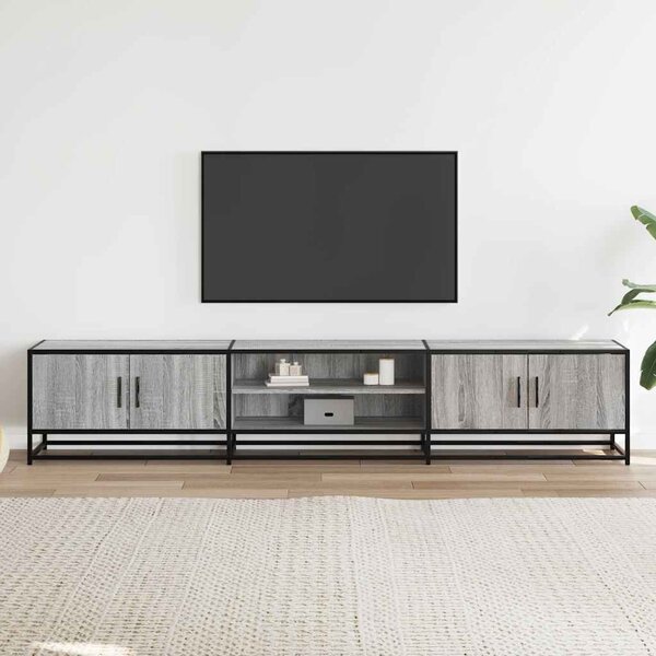 Szürke sonoma színű szerelt fa TV-szekrény 210 x 35 x 41 cm