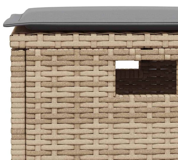 6 részes bézs polyrattan kerti ülőgarnitúra párnákkal L-alakú
