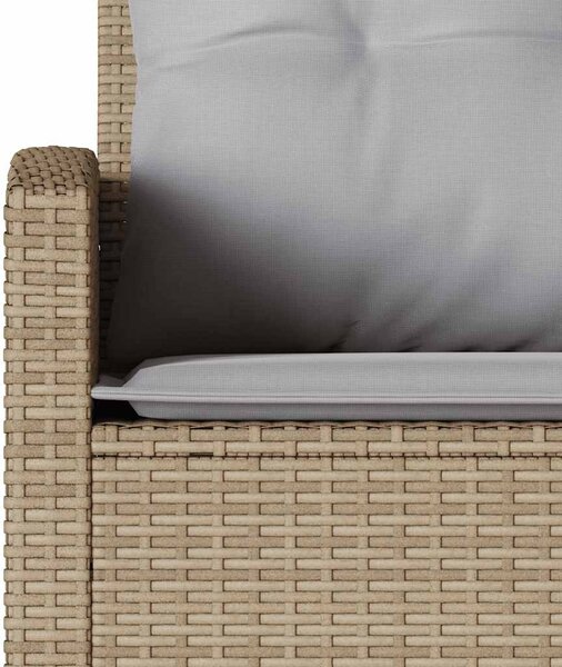 6 részes bézs polyrattan kerti ülőgarnitúra párnákkal L-alakú