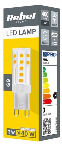 LED izzó G9 3W 4000K 350LM 230V Rebel