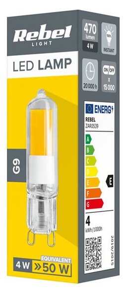 LED izzó G9 4W 4000K 450LM 230V Rebel