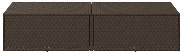 Barna polyrattan kerti tárolóláda 220x50x58 cm
