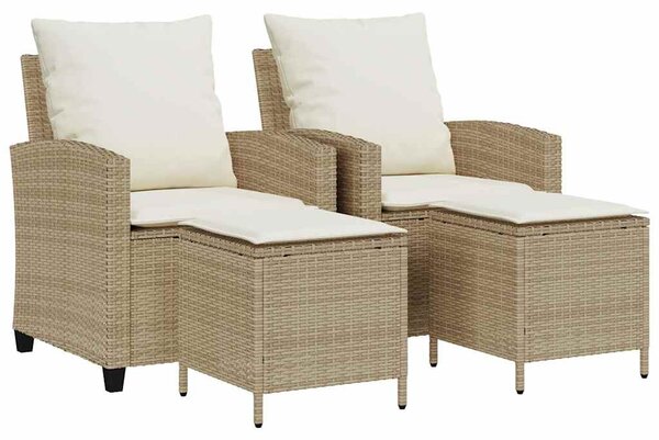 4 részes bézs polyrattan kerti ülőgarnitúra párnákkal