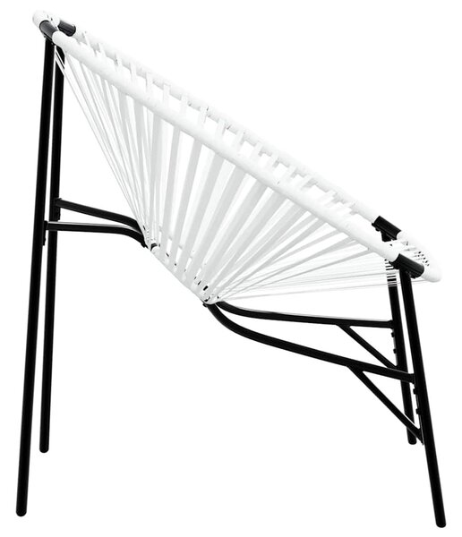Fekete fehér polyrattan kerti tojás szék