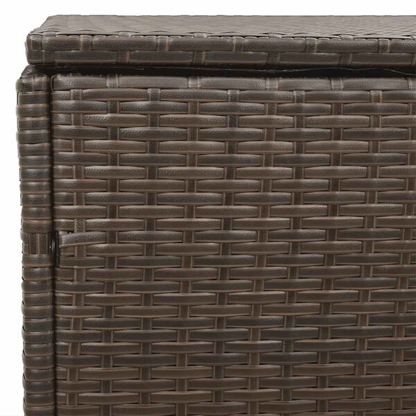 Barna polyrattan kerti tárolóláda 220x50x58 cm