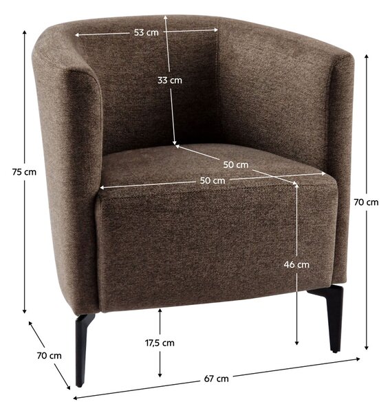Design fotel, barna/fekete, KAPY