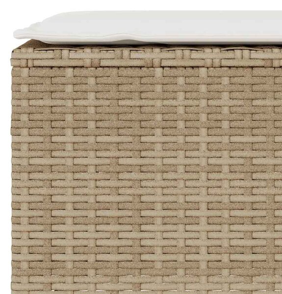 VidaXL bézs polyrattan kerti pad párnával 110x30x40,5 cm
