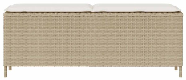 VidaXL bézs polyrattan kerti pad párnával 110x30x40,5 cm
