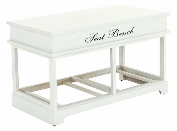 Lóca párnával, 2 fiók, fehér/szürke, SEAT BENCH 2 NEW