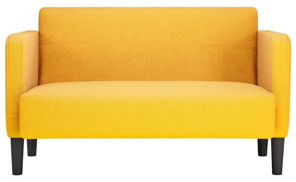 Világossárga kordbársony szövet loveseat kanapé 109 cm