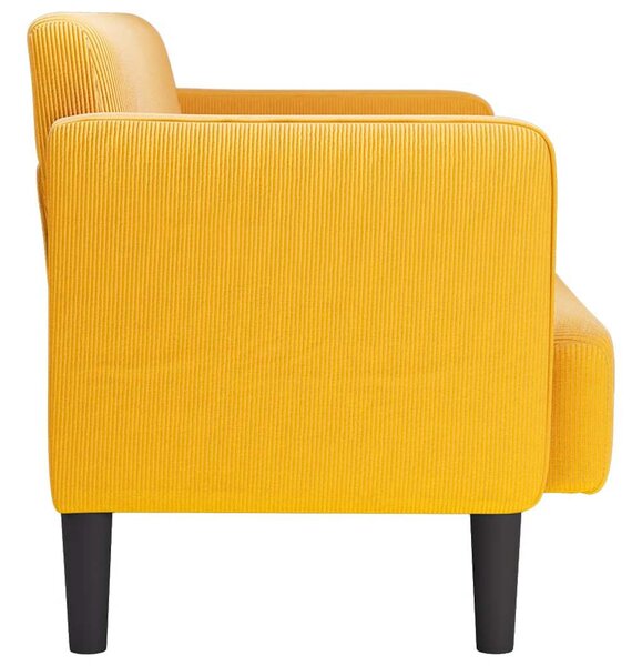 Világossárga kordbársony szövet loveseat kanapé 109 cm