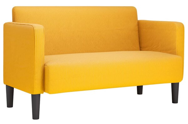 Világossárga kordbársony szövet loveseat kanapé 109 cm