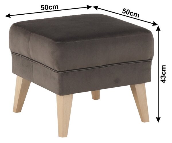 Puff, taupe-szürke-barna/bükk, RODEZA