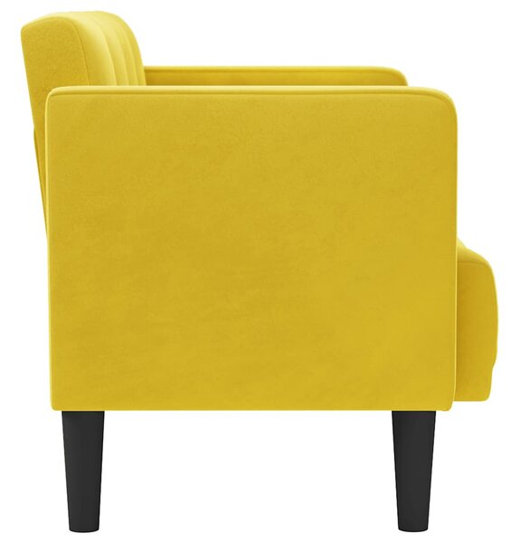 Sárga bársony loveseat kanapé 111 cm
