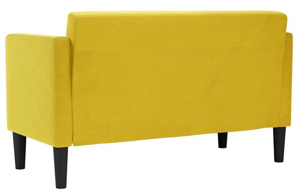Sárga bársony loveseat kanapé 111 cm