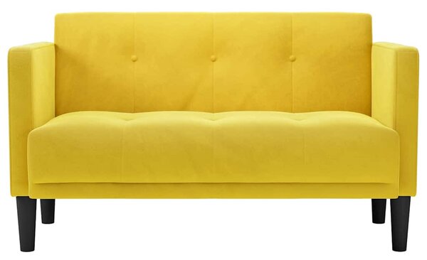 Sárga bársony loveseat kanapé 111 cm