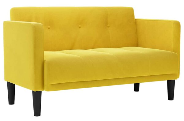 Sárga bársony loveseat kanapé 111 cm
