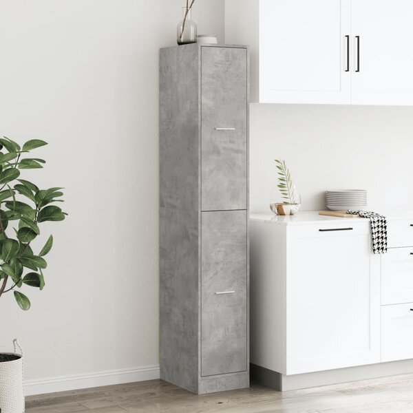Betonszürke szerelt fa patikaszekrény 30 x 41 x 174,5 cm