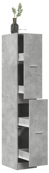 Betonszürke szerelt fa patikaszekrény 30 x 41 x 174,5 cm