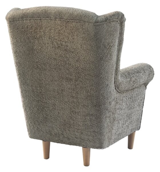 Füles fotel, szürkésbézs Taupe szövet Coral, CHARLOT