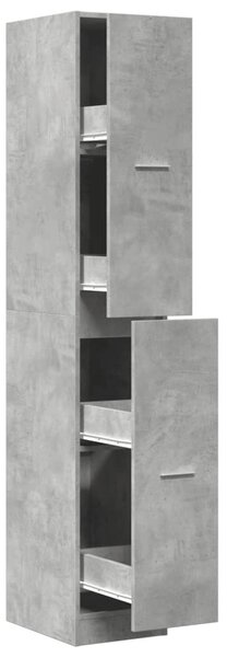 Betonszürke szerelt fa patikaszekrény 30 x 41 x 174,5 cm