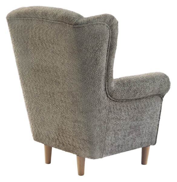 Füles fotel, szürkésbézs Taupe szövet Coral, CHARLOT