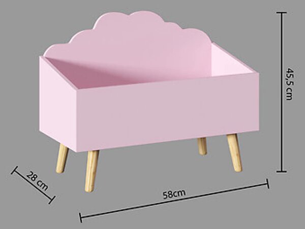 Rózsaszín CLOUD játékdoboz