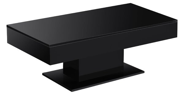 Dohányzóasztal Lünen 40 x 110 x 60 cm forgácslap fekete, magasfényű [en.casa]