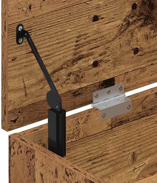 Antik fa színű szerelt fa cipőtároló pad 102x30,5x45 cm