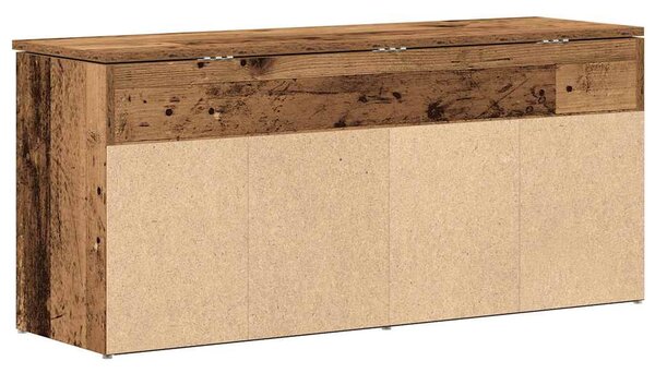 Antik fa színű szerelt fa cipőtároló pad 102x30,5x45 cm
