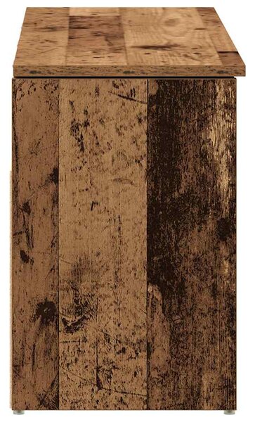 Antik fa színű szerelt fa cipőtároló pad 102x30,5x45 cm