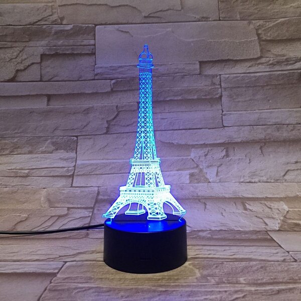 Eiffel 7 színű 3D led lámpa