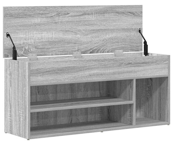 Szürke sonoma színű szerelt fa cipőpolc 102x30,5x45 cm