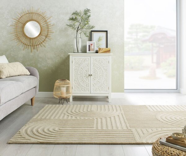 Zen Garden bézs gyapjú szőnyeg, 120 x 170 cm - Flair Rugs