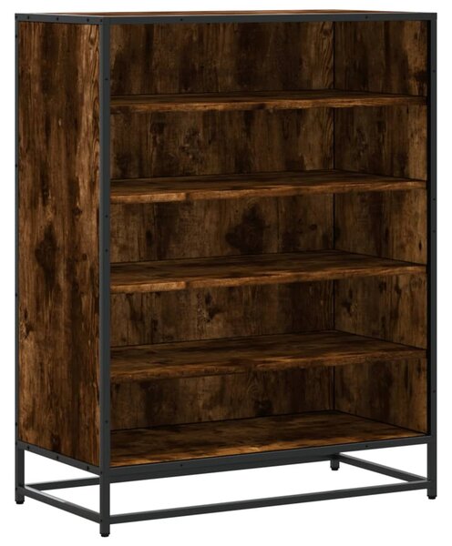 Füstös tölgy színű szerelt fa és fém cipőszekrény 75x38x97,5 cm
