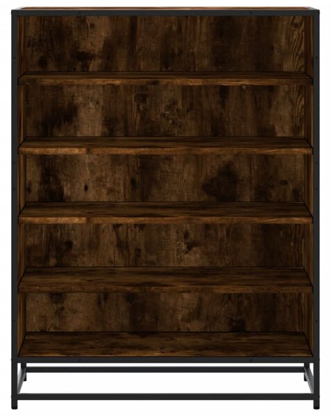 Füstös tölgy színű szerelt fa és fém cipőszekrény 75x38x97,5 cm