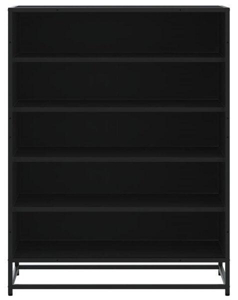 Fekete szerelt fa és fém cipőszekrény 75 x 38 x 97,5 cm