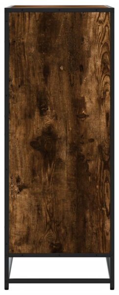 Füstös tölgy színű szerelt fa és fém cipőszekrény 75x38x97,5 cm