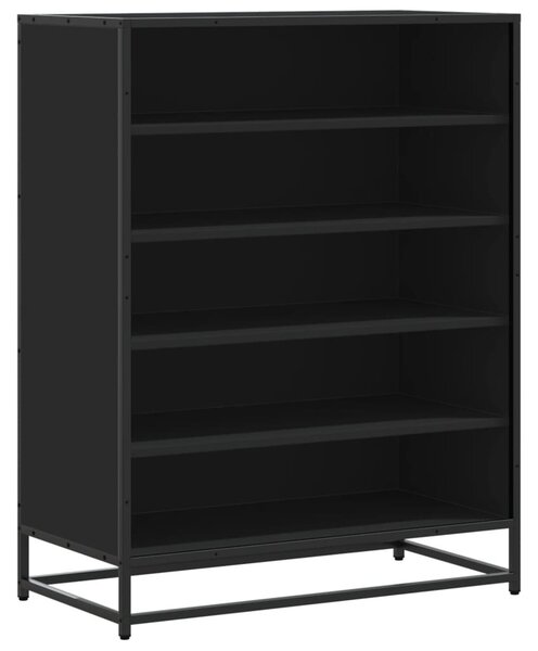 Fekete szerelt fa és fém cipőszekrény 75 x 38 x 97,5 cm