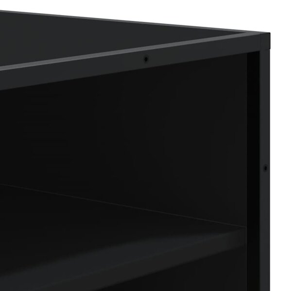 Fekete szerelt fa és fém cipőszekrény 75 x 38 x 97,5 cm