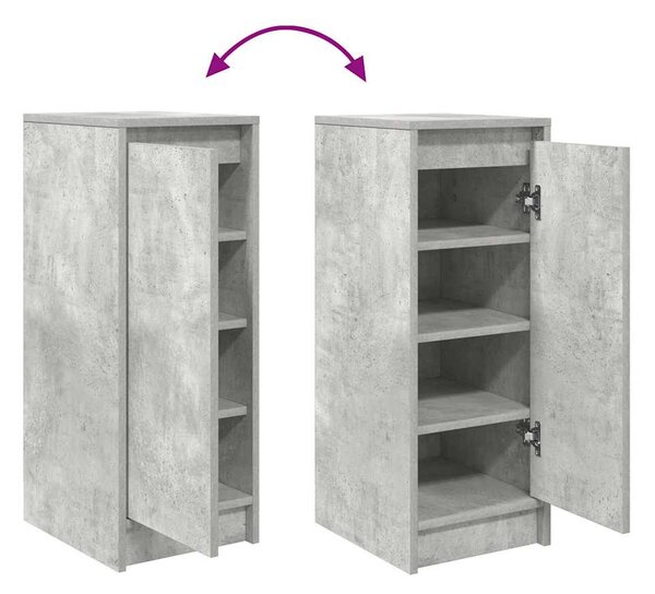 Betonszürke szerelt fa cipőszekrény 29,5x34x76 cm