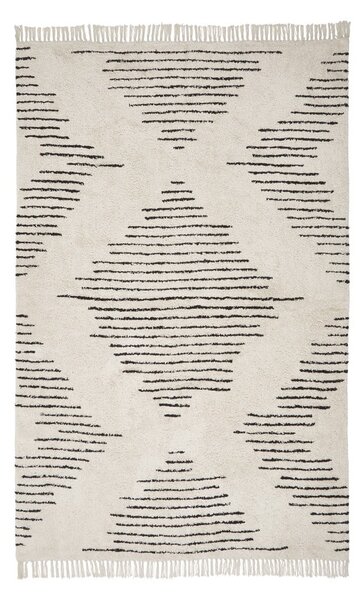Fini bézs-fekete kézzel szőtt pamut szőnyeg, 120 x 180 cm - Westwing Collection