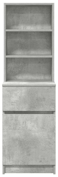 Betonszürke szerelt fa éjjeliszekrény 39x35x125 cm