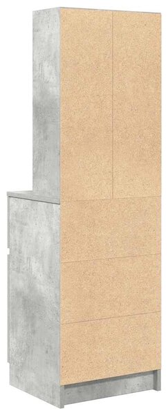Betonszürke szerelt fa éjjeliszekrény 39x35x125 cm