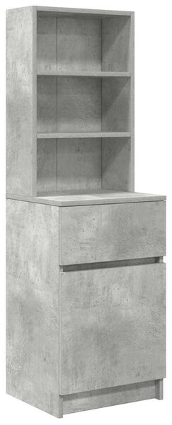 Betonszürke szerelt fa éjjeliszekrény 39x35x125 cm