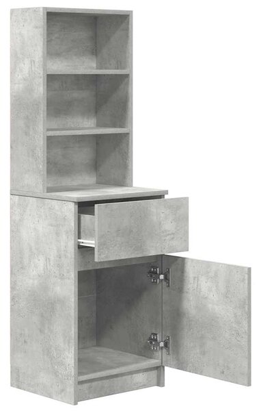 Betonszürke szerelt fa éjjeliszekrény 39x35x125 cm