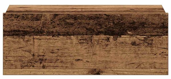 Antik fa szerelt fa lebegő éjjeliszekrény 40x32x15 cm