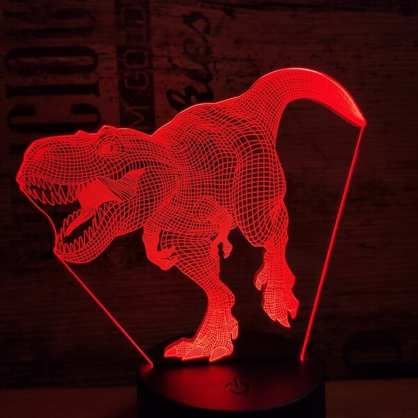 T Rex 7 színű 3D led lámpa